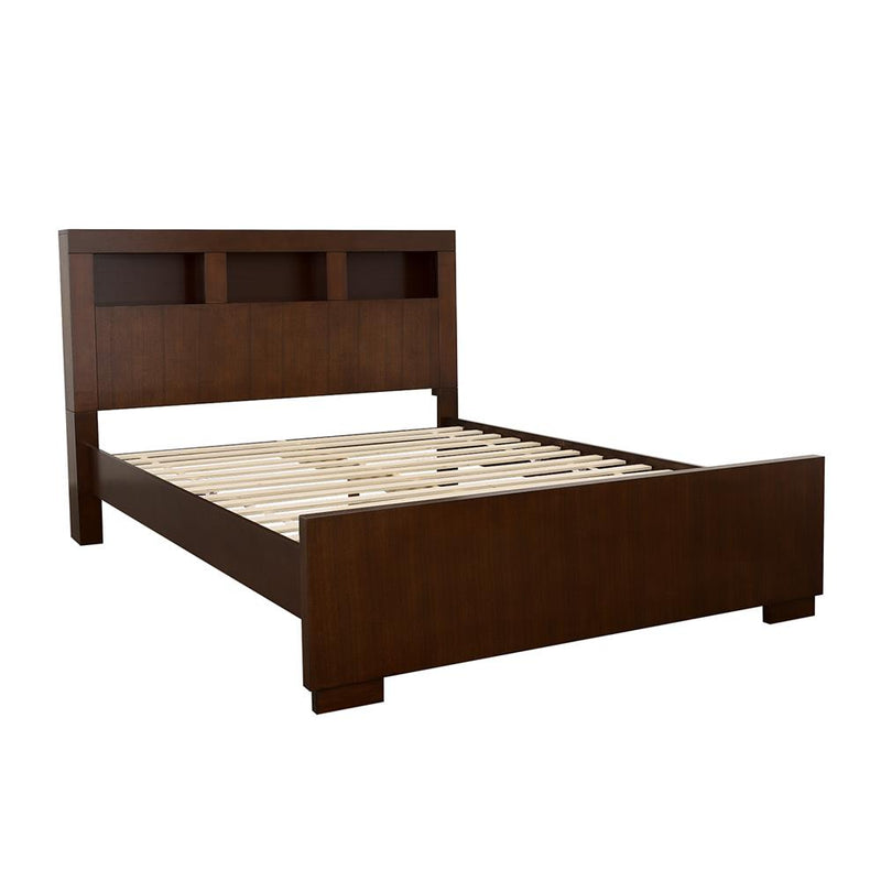 Jessica California King Bed with Storage Headboard Cappuccino image
