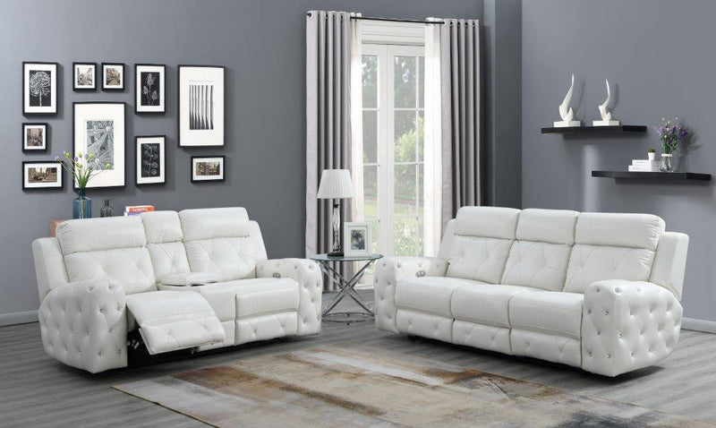 U8311 White Reclining Sofa & Loveseat image